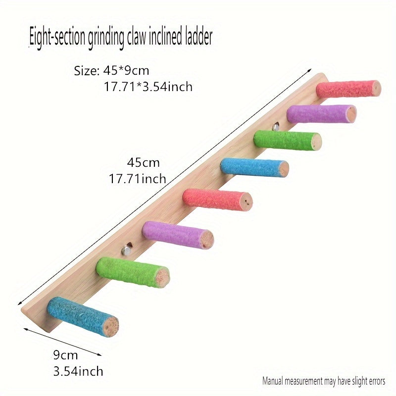 Parrot claw grinding perch ladder made from natural cork wood for cage climbing toy.