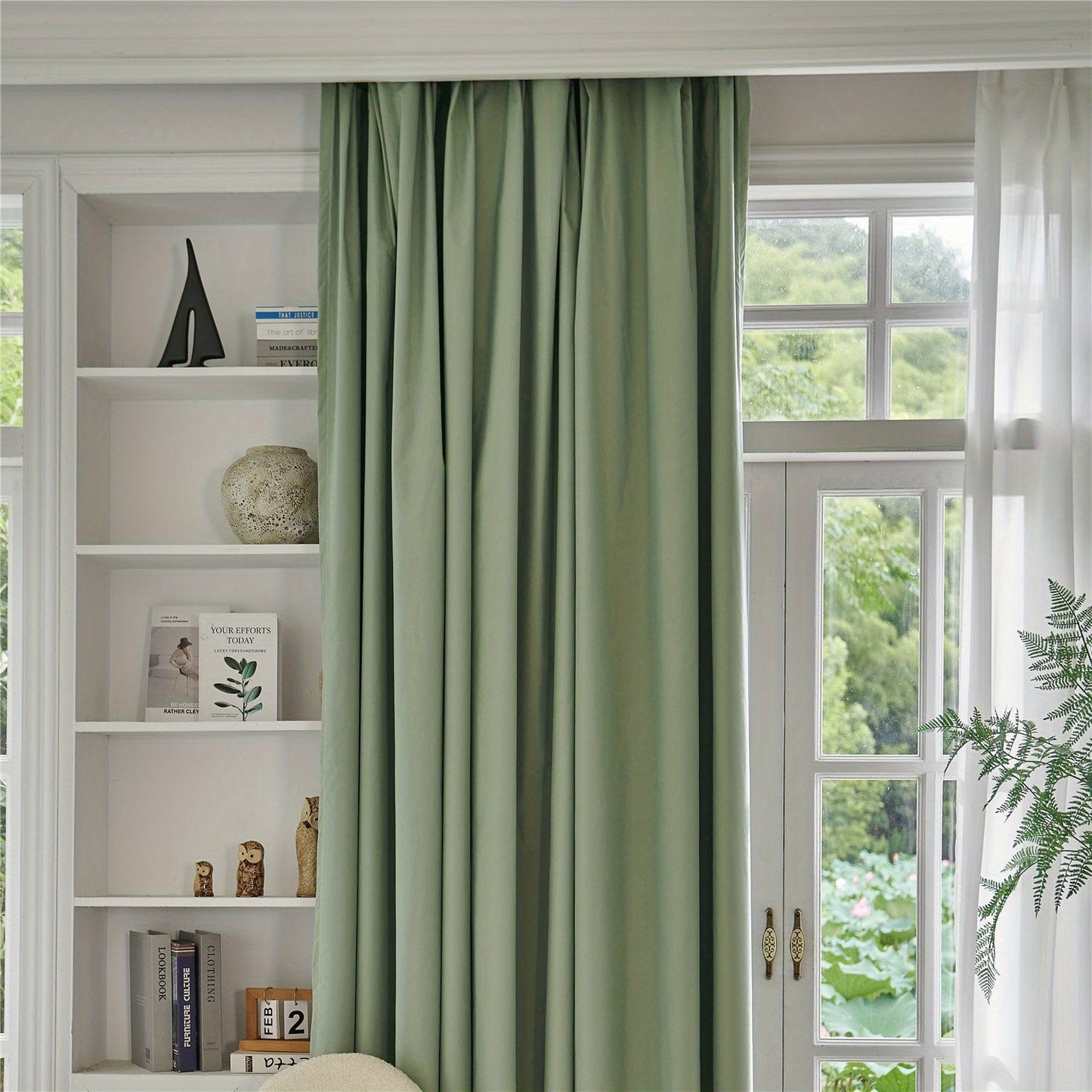 Blackout curtains in black or white color options available for bedroom and living room. These thermal lined curtains are insulated and light blocking, reducing noise in the room. Perfect for use in various rooms including living rooms, bedrooms