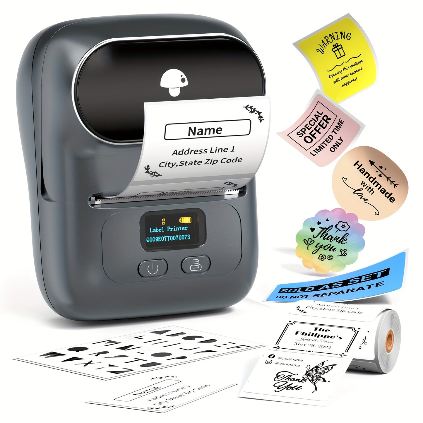 Phomemo M110 Mini Wireless Thermal Label Printer for Small Business, Home, Office, and Clothing Labels.