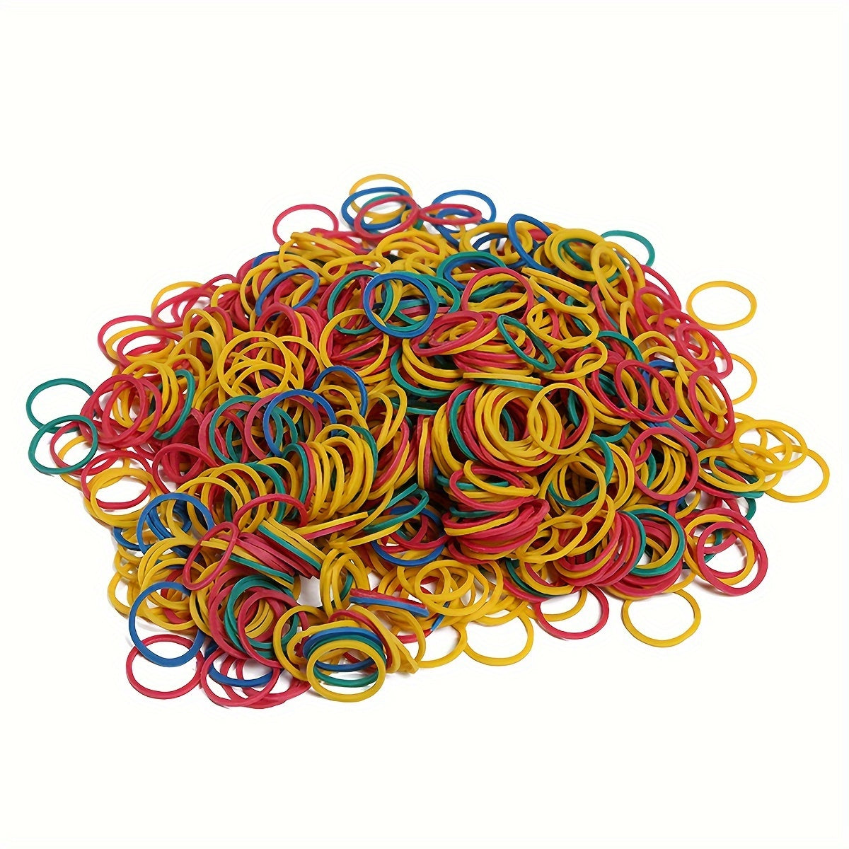 500-2000 natural rubber mini elastic bands, multicolor, 16mm diameter, for office and school use, braiding