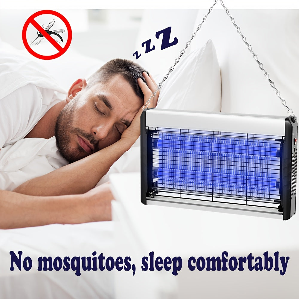 USB-powered wall-mounted insect killer lamp with blue light technology, ideal for home and business use. Perfect for restaurants, living rooms, bedrooms, kitchens, and patios. Features