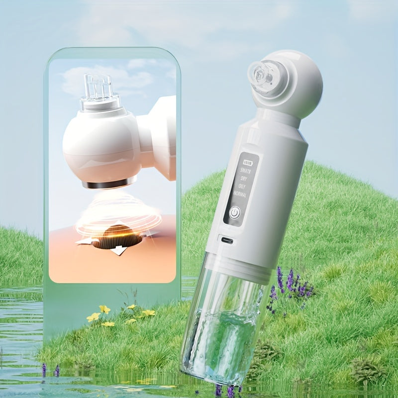 6-head electric blackhead vacuum with water cycle skin cleaning, USB charging mini beauty device.