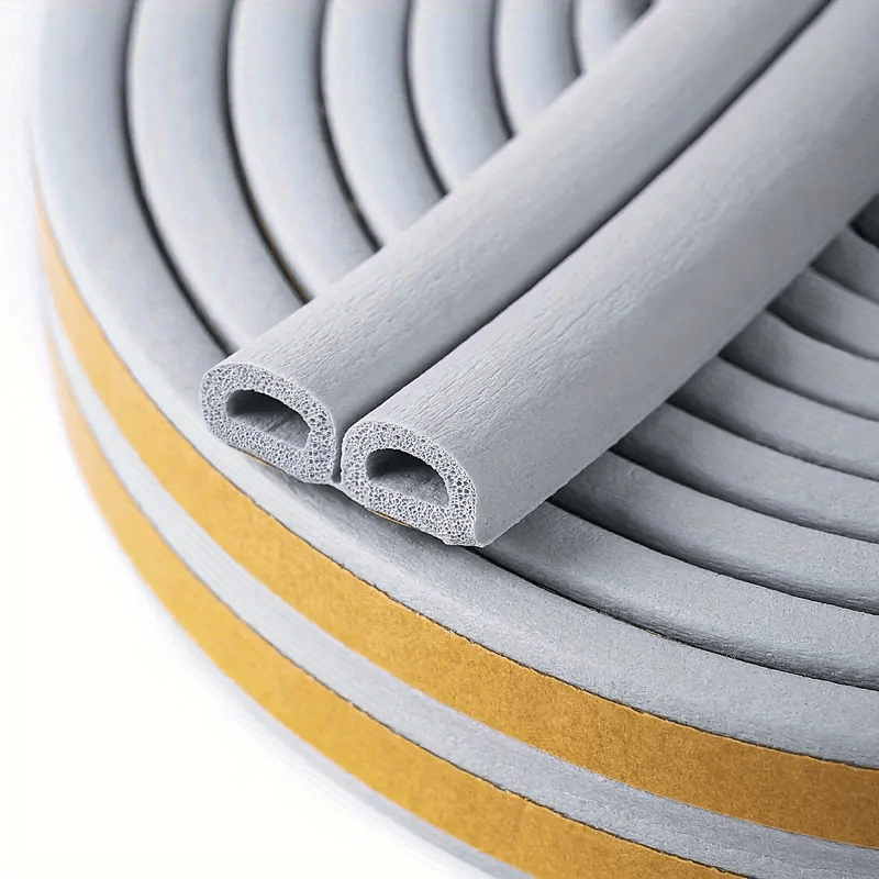 5.97m Weatherproof Door & Window Seal Strip - Self-Adhesive Rubber Insulation for Collision Prevention and Home Decor