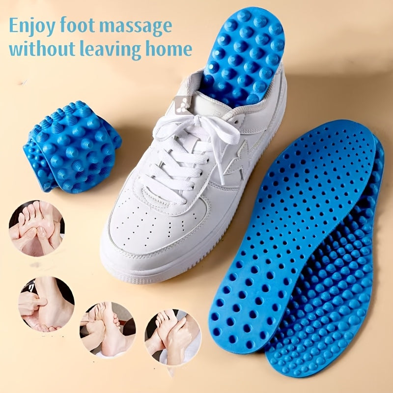 Massage insoles for shoes, foot reflexology pads.