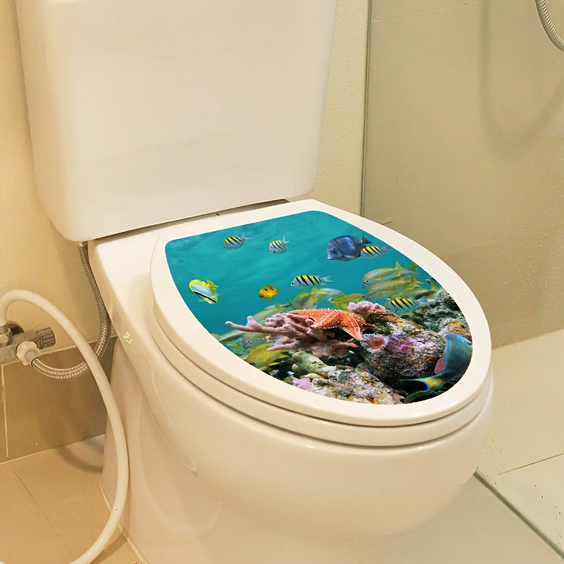 Funny toilet lid decal for bathroom decor, removable self-adhesive sticker for restroom renovation and home accessories. Perfect for aesthetic room decor.