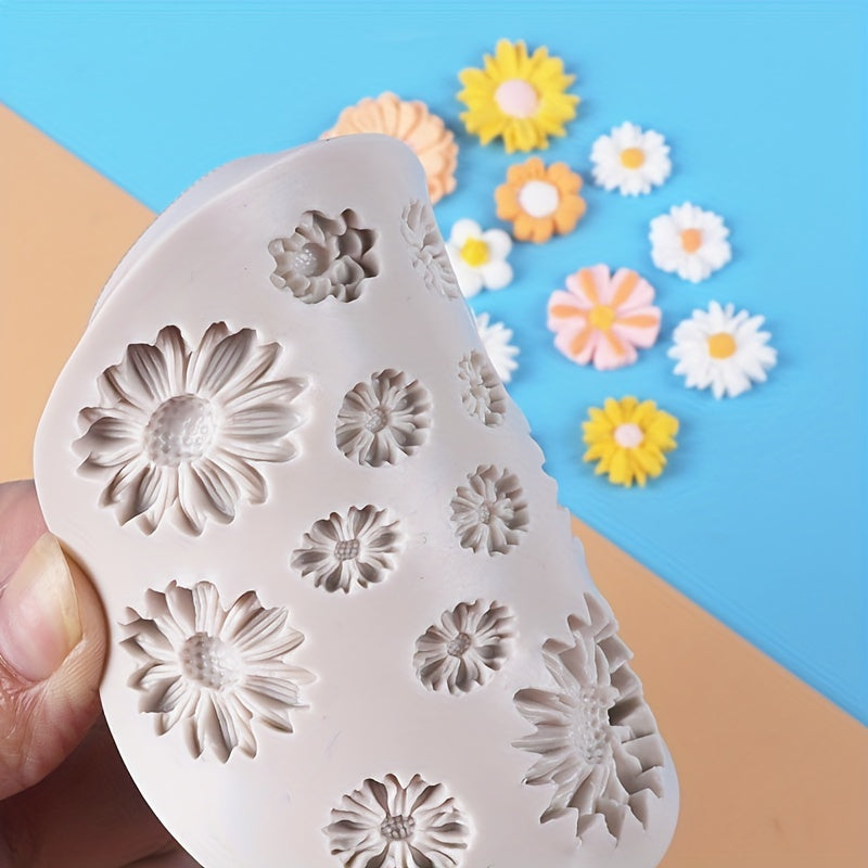 Mini Daisy Flower Silicone Molds for Fondant, Cake, Candy, Chocolate, Sugar Craft, Ice, Pastry, Baking, Tool, and Resin Mould - 1pc