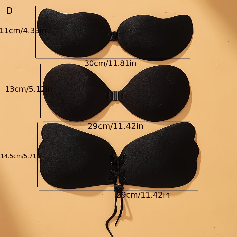 3 fashionable and comfortable adhesive bras for women, offering a multi-style strapless and backless reusable option with a gather effect, perfect as lingerie and underwear accessories.