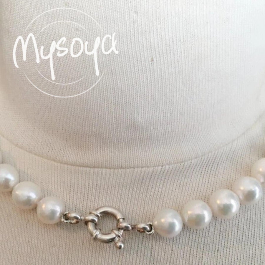 Luxurious Handmade Freshwater Pearl Necklace - 9-11mm, Comes in a Beautiful Gift Box - Ideal for Birthdays, Anniversaries, Weddings, and Special Occasions, Suitable for Daily Wear or Parties, Great for Thanksgiving, Christmas, and Valentine's Day.