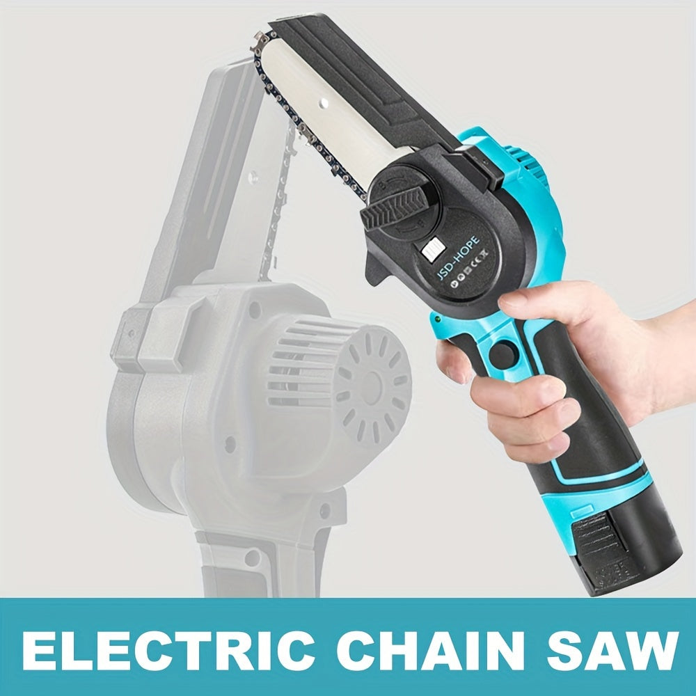 JSD-HOPE Electric Chain Saw - Cordless handheld chainsaw with rechargeable lithium battery, 220V-240V power supply, Australian plug, PP material, includes disc blade for outdoor tree