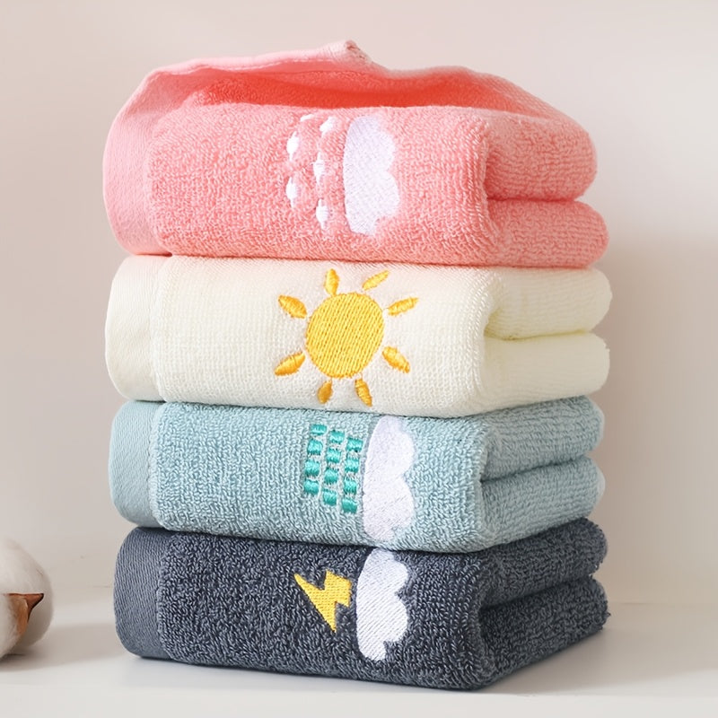 Bohemian style embroidered cotton towel, soft and absorbent, made of 100% knit cotton fabric with weather embroidery. Suitable for babies and kids.