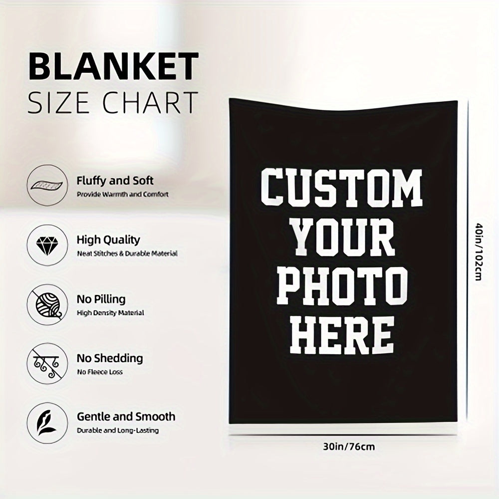 Personalized Custom Blanket with Your Photo - Ultra-Soft Customized Blanket, High Definition Printed Photo Blanket, Comfy Customizable Throw, Perfect Custom Birthday Gift, Suitable for Ages 14 and Up