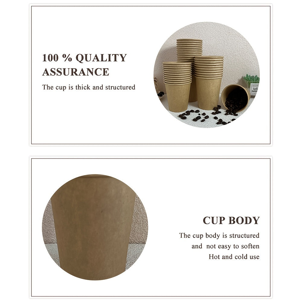 Pack of 50 7/8 Oz Thickened Disposable Paper Cups, Kraft Paper Cups, Ideal for Coffee, Milk Tea, and Beverages, Food Grade and Perfect for Birthdays, Weddings, Holidays, Halloween, Christmas, New Year's and Parties