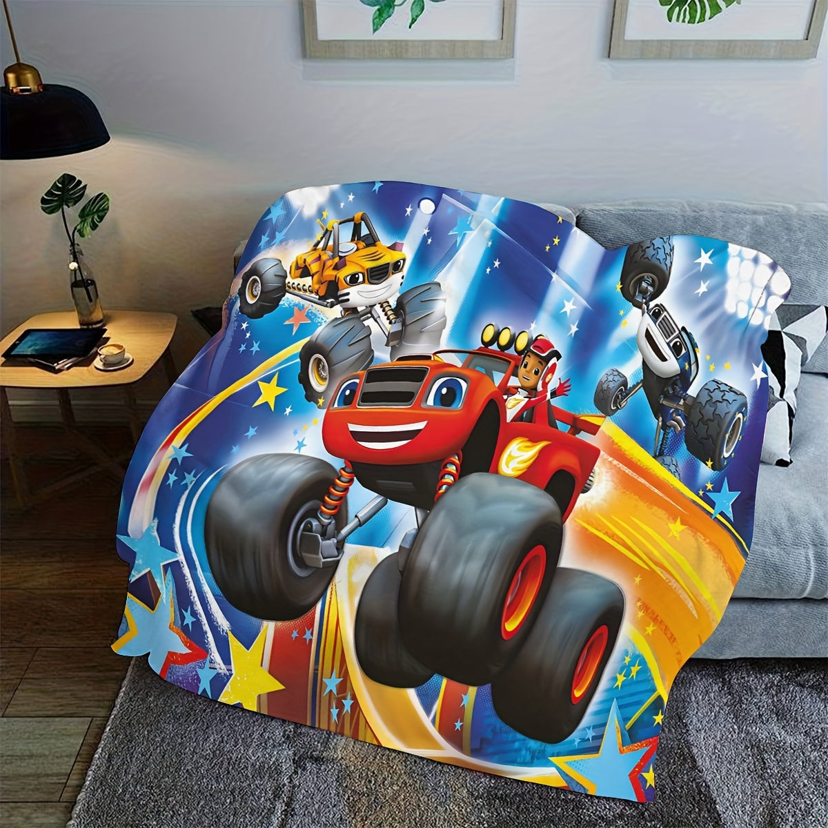 Get this adorable Mech Monster Cartoon Motorcycle Print Blanket, featuring a fun Cartoon Anime Motorcycle Theme design. A perfect gift for sons and daughters, ideal for birthdays or Christmas. Use it as a blanket, chair cover, bedspread, or sofa throw.