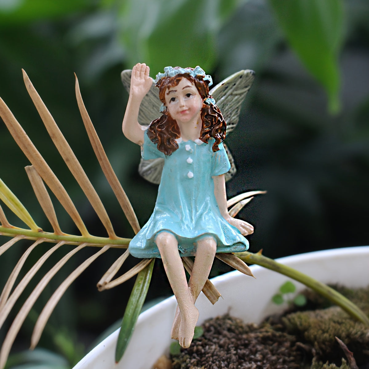 6 resin fairy statues for outdoor gardens, no power required.