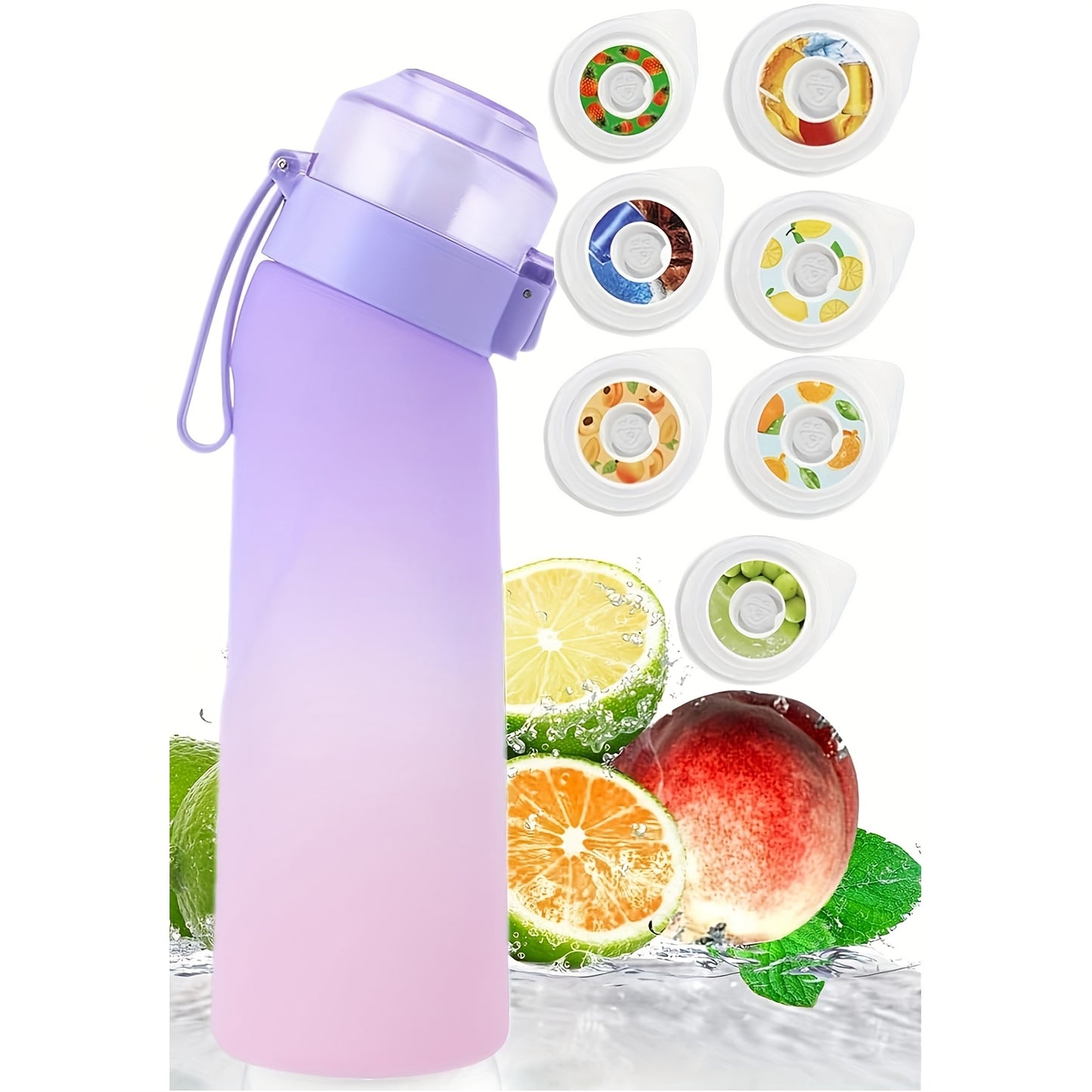 New hot sale capsule water bottle set with 7 fruity scented flavors, perfect for outdoor sports.