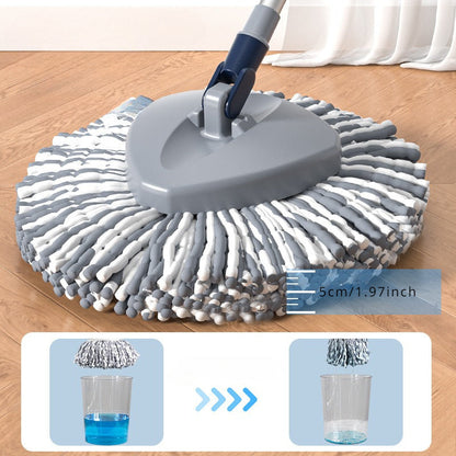 '- Efficiently clean your living room floors with the 1pc Spin Mop and Bucket set, featuring an easy wring mop for quick and effective cleaning. This manual rotating mop also includes a dehydration function for easy water removal.