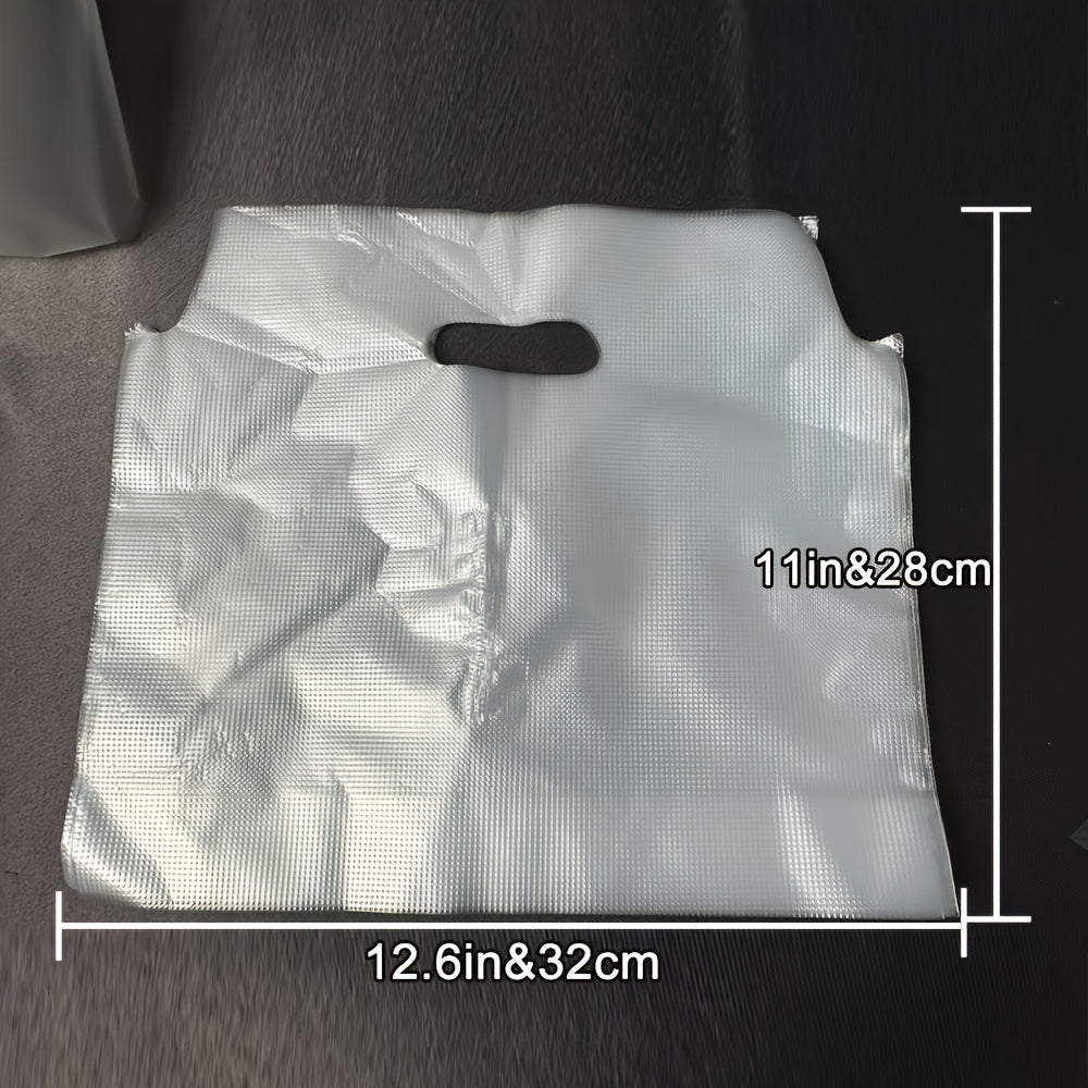 100 pieces of plastic packaging bags for coffee, beverages, and juice. These white transparent bags are perfect for takeaway and are disposable. They are designed for single and double cup packaging.