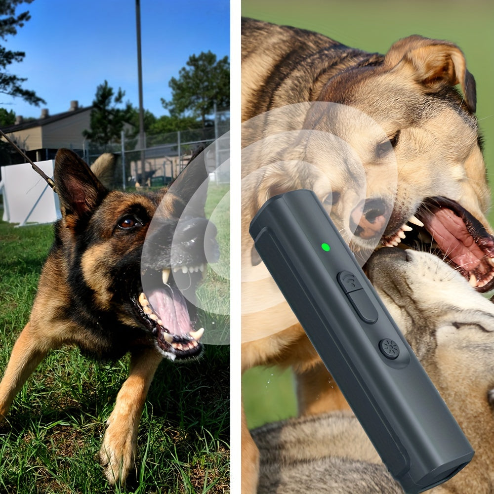 Portable ultrasonic dog repellent with UV light