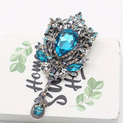 Luxurious Enamel Irregular Flower Shaped Rhinestone Brooch, Elegant Atmosphere Cutout, Stylish Pin for Women, Fashionable Gift Option