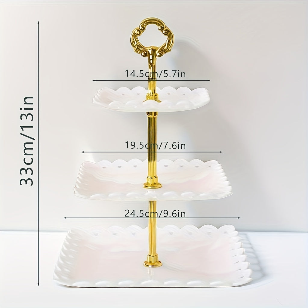 Elevate dessert presentations with this chic plastic display tray - ideal for weddings, birthdays, and summer tea parties.