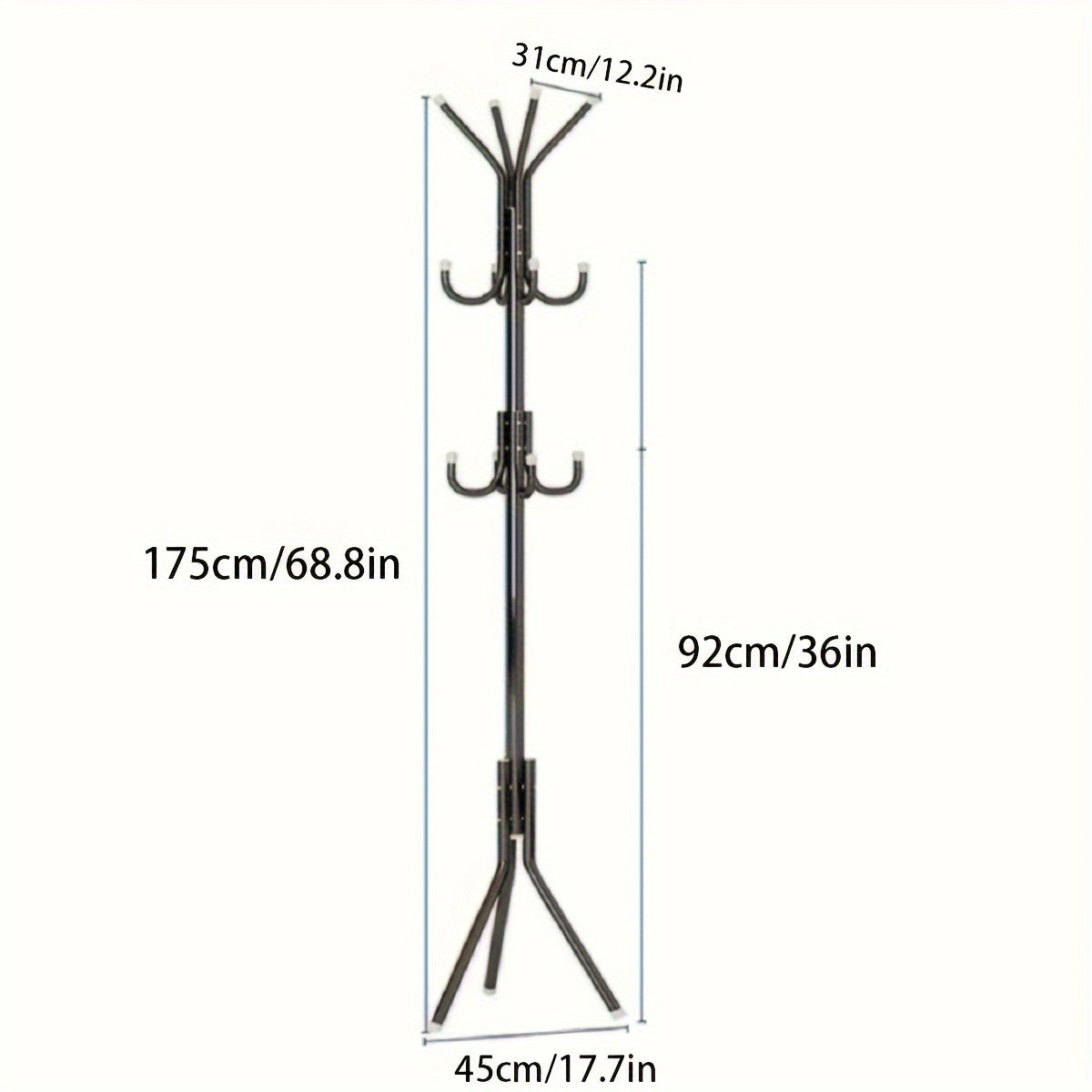 Zamonaviy metal palto osgich, bir nechta funksiyaga ega, innovatsion temir san'atli zal daraxti, zamonaviy yotoqxona uchun, uyda kiyimlar va sumkalar uchun uslubiy pol osgich.