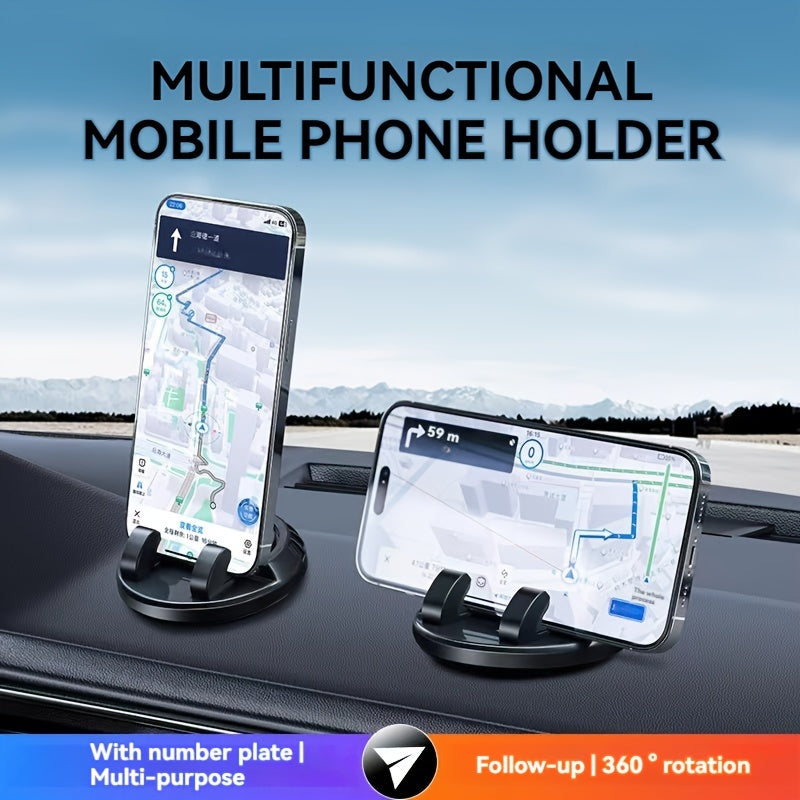 Mobile phone holder for car with hidden number plate, call holder, dashboard mount, balance bracket, and GPS navigation functions.