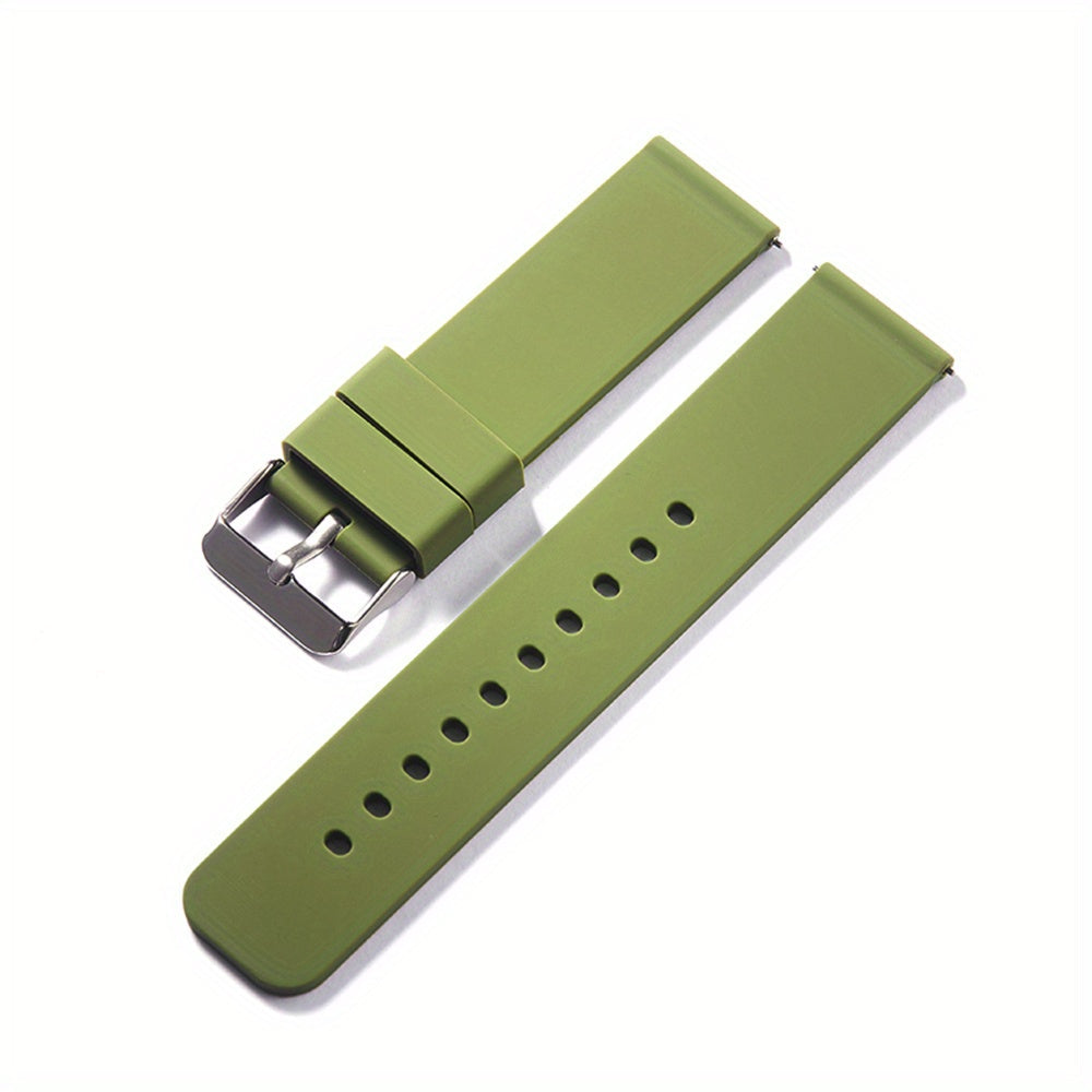 This silicone strap watch band comes in various sizes and is suitable for both women and men. The polished buckle and waterproof design make it perfect for sports activities. This strap makes an excellent gift option.