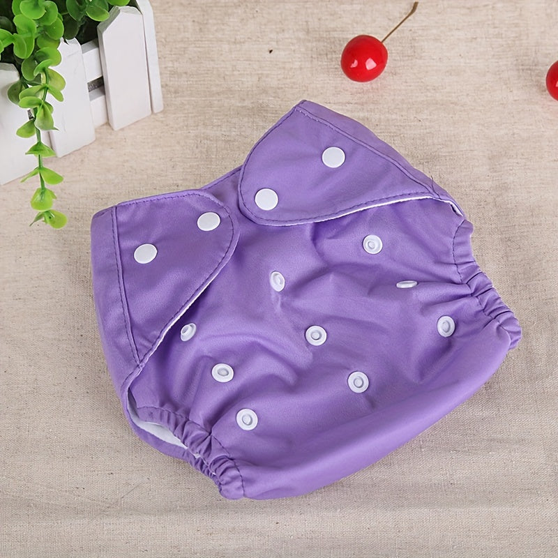 Breathable Newborn Diaper with Waterproof Urine Pants, Washable Baby Cloth Diaper with Adjustable Snap, Reusable Diaper Pants