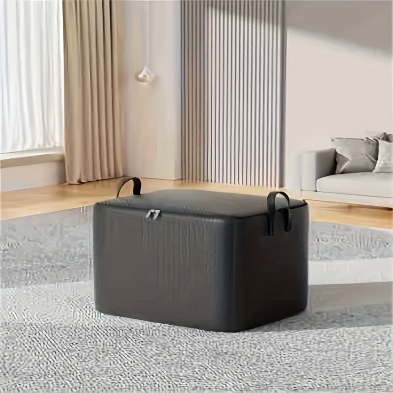 Contemporary Fabric Storage Bag with Large Capacity, Thickened Material, Waterproof Design, Ideal for Storing Clothes and Quilts. Features Convenient Carry Handles for Easy Moving and Under-Bed Storage.