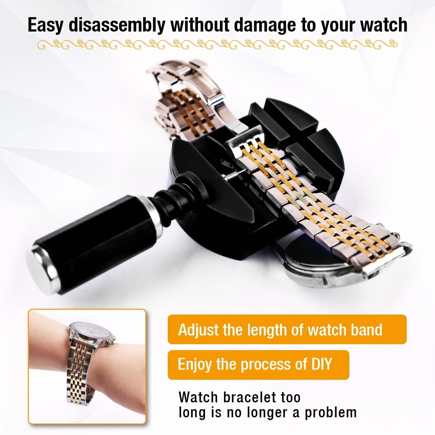 Set of 11 Watch Link Removal Tools, Band Strap Chain Pin Remover Kit for Adjusting Watch Straps and Repairing Bracelets. Perfect for Watch Sizing and Repairs, a Great Gift Option