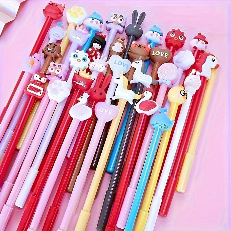 20-Pack Cute Cartoon Gel Rollerball Pens for Smooth Writing and Creative Stationery for Students and Gifts