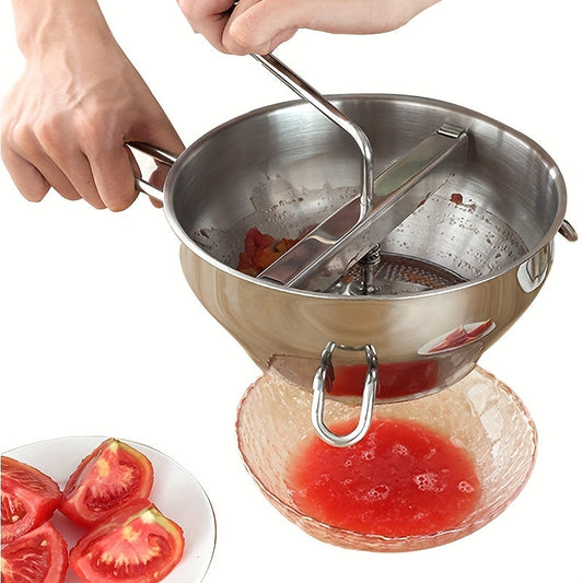 The ultimate kitchen tool for mashing fruits and vegetables - 1pc Stainless Steel Food Mill!