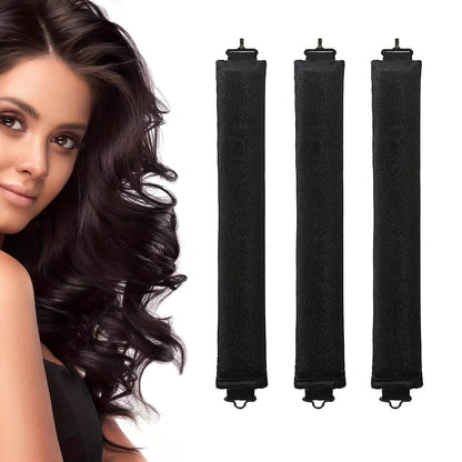 3-piece set with Korean velvet non-heat curling iron, thick hair curling tools, sleeping talisman hook, and big wave curling tool.