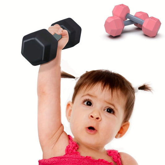 Set of 2 Baby Mini Dumbbell Toys with Sensory Features