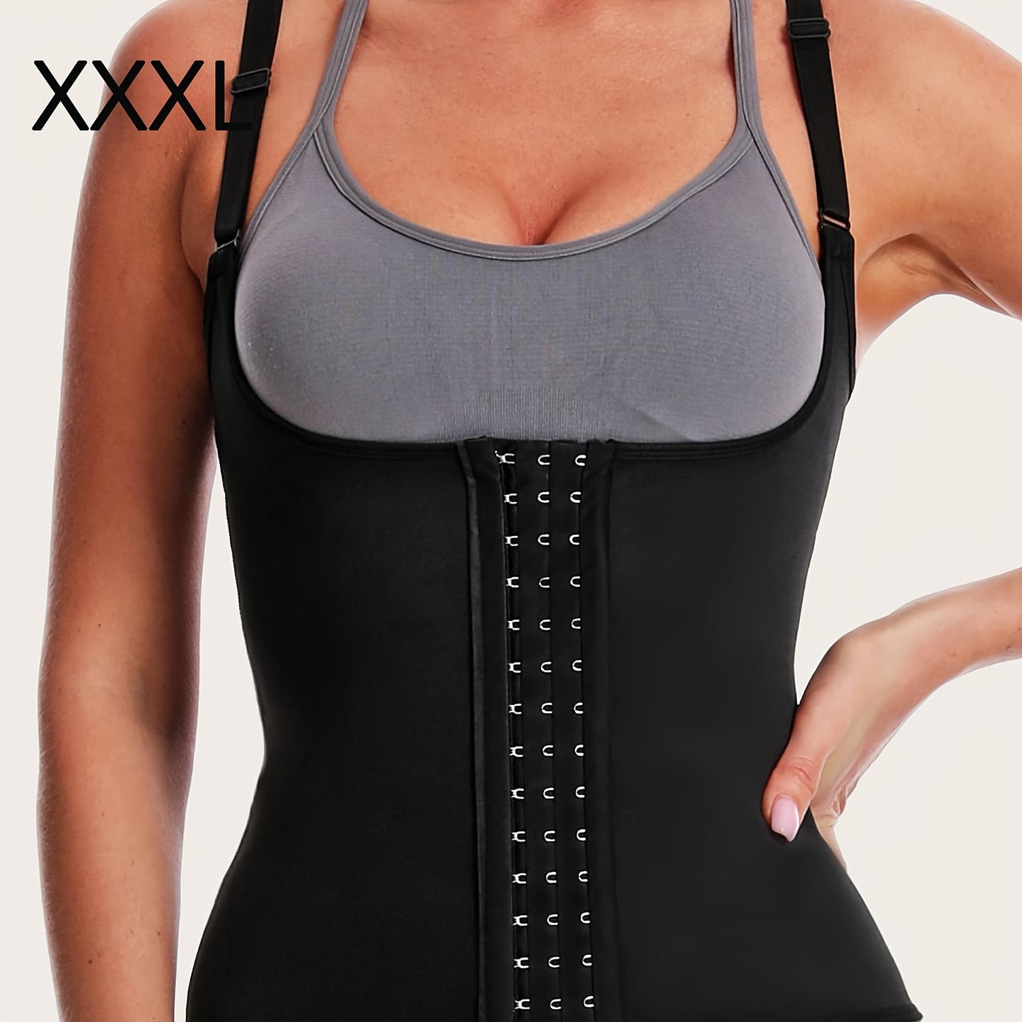 Breathable waist training vest with shoulder strap buckle.