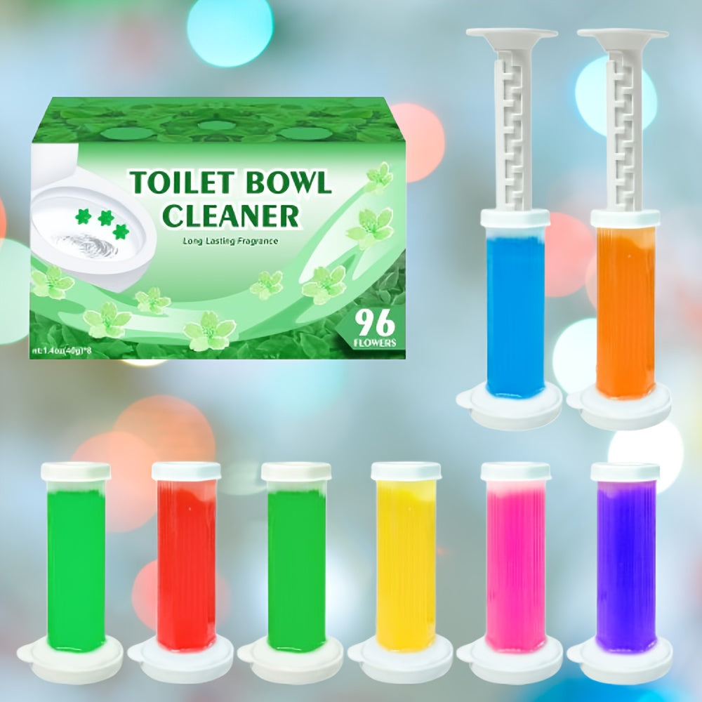 Toilet Bowl Cleaner with Gel Stamp - 4/6/8 pcs/Box, Stops Limescale and Stains, Air Freshening Scent, Deodorizing, Includes Dispenser