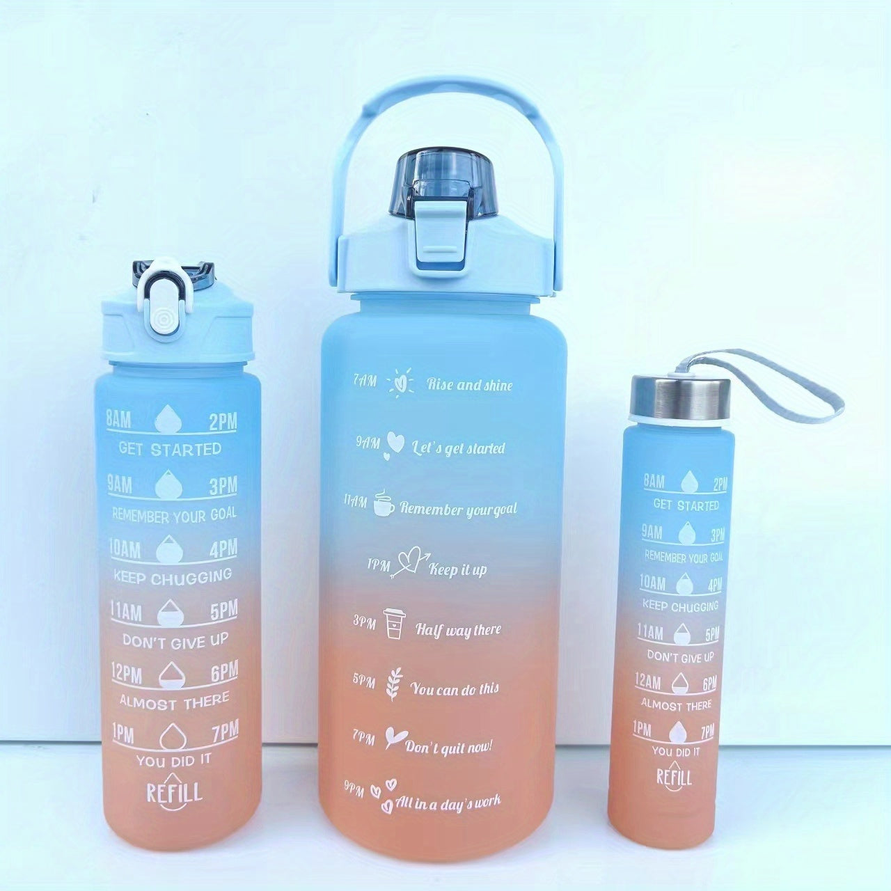 1 leakproof BPA free motivational water bottle, perfect for camping, hiking, fitness, and home use. Ideal as a birthday or back to school gift.