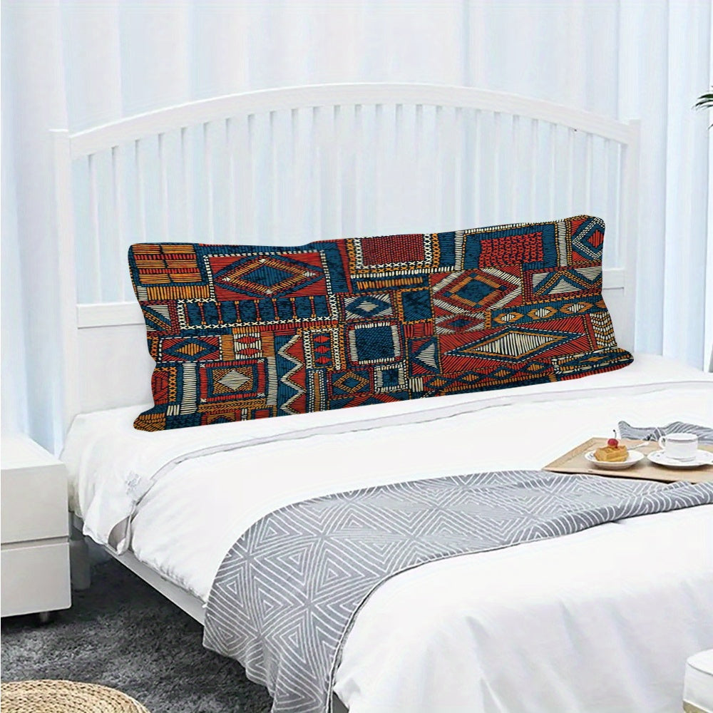 Get the ultimate comfort with our Patchwork Style Ultra-Soft Seamless Printed Polyester Body Pillow Cover. This cover measures 50.8x137.16 cm and features a dual-sided design for added versatility. The breathable material and zipper closure ensure a