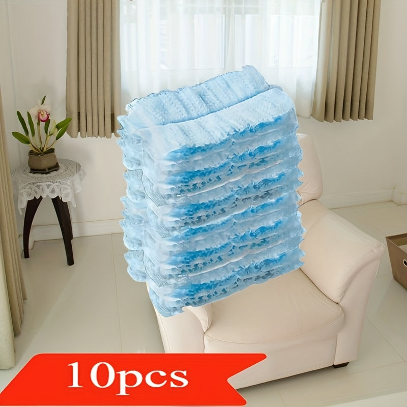 Replacement pack of 10 disposable electrostatic dusting cloths for electronics, furniture, blinds, and ceiling fans. No handle included. Removes dust without the need for electricity. Perfect for dust removal and cleaning supplies.