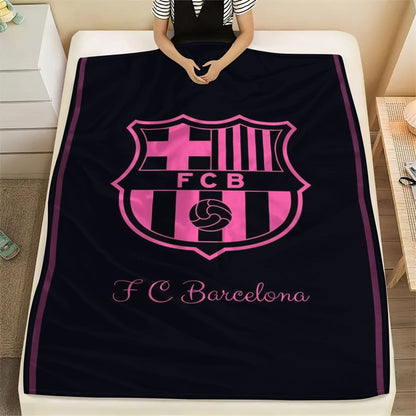 Stay warm and cozy with this F.C. Barcelona fan gift blanket. Perfect for all-season comfort, office naps, and air conditioning wraps. Made from durable and machine washable polyester with a contemporary style, this blanket is 100% perfect for indoor and