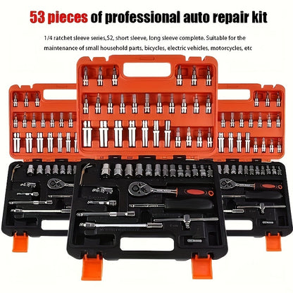 53/151 piece multi-purpose car repair tool set - durable metal accessories for DIY maintenance and everyday use