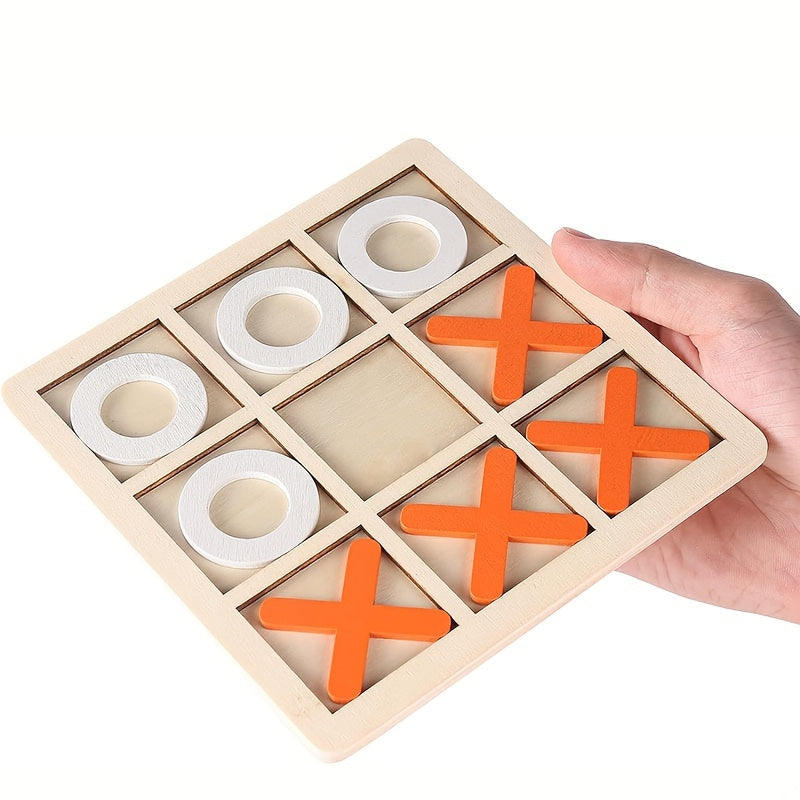 Small Wooden Tic-Tac-Toe & Chess Set - Fun Game for Kids, Great Birthday Present for Boys & Girls, Perfect for Party Gifts & Holiday Treats