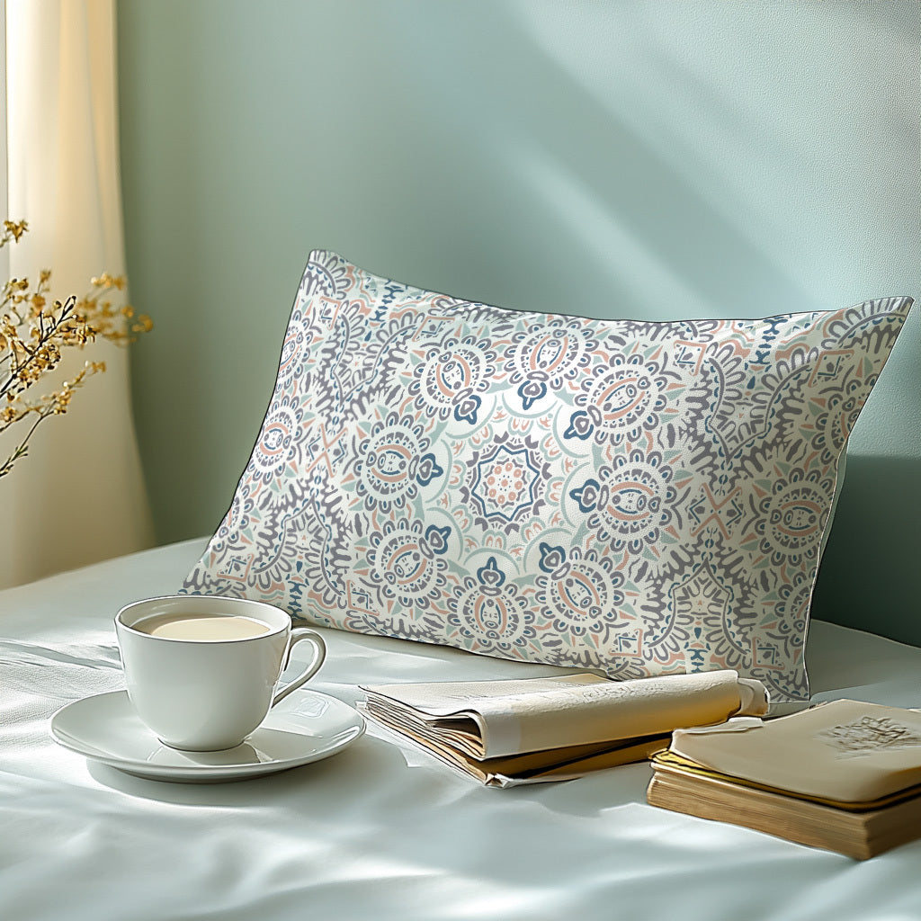 1 Piece Geometric Floral Pillowcase made with 100% Soft Skin-Friendly Fabric. The Woven Pillow Cover is Machine Washable and features an Envelope Closure, perfect for Bedroom, Guest Room, Hotel use. Makes an Ideal Gift.