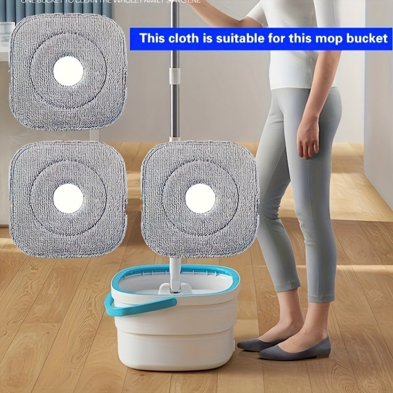 Ideal for home and kitchen cleaning, these premium microfiber mop pads come in sets of 3, 7, or 10. They are thick, durable, and washable replacement heads for spin mops, offering strong stain removal, non-slip design, and compatibility with various