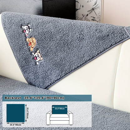 Thick Sherpa Fleece Sofa Slipcover for Pet-Friendly Protection and Comfort in Bedroom, Office, or Living Room.