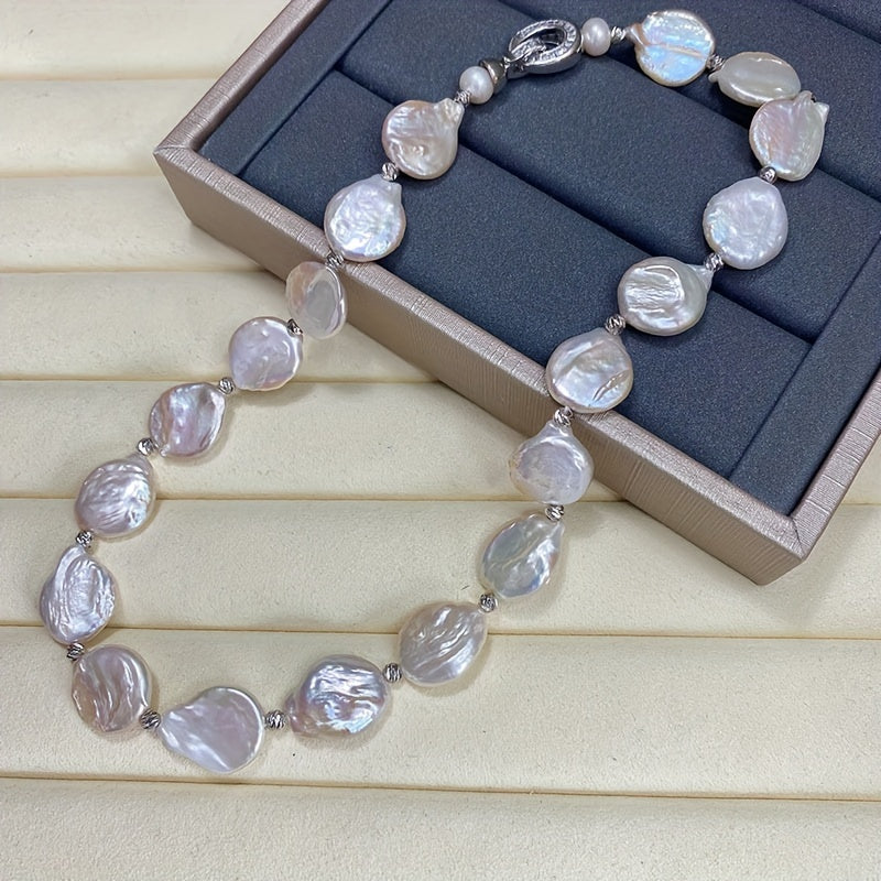 Stylish Baroque Style Freshwater Pearl Necklace featuring Pear-Shaped Beads - Ideal for both Casual and Formal Occasions