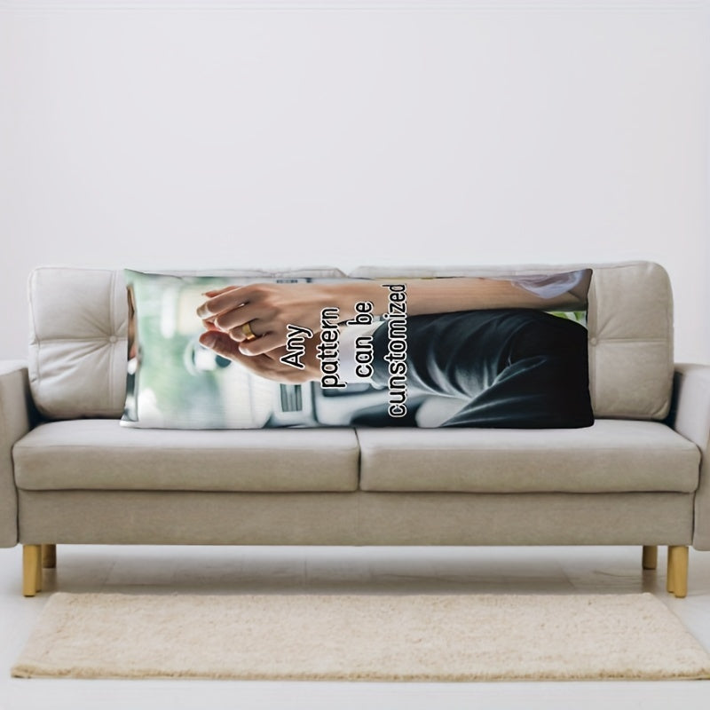 Get a Customized Photo Body Pillowcase measuring 50.8x137.16 cm! This Personalized Full Body Plush Pillow Cover features a Double-Sided Print, made from Soft Breathable Fabric with a Hidden Zipper. It is the perfect gift for Valentine's Day, Christmas