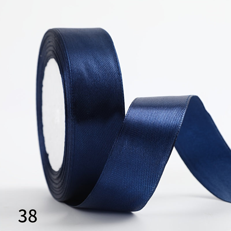 1 piece of 2.5cm wide, 25 yards long satin ribbon for gift wrapping, wedding decoration, car silk ribbon, baking, and webbing.