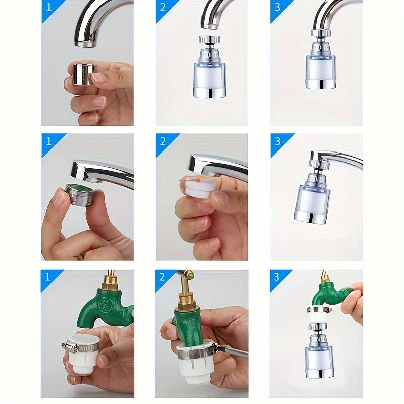 360 Degree Rotating Front Filter Faucet Filter for Bathroom and Kitchen Tap Water Purifier with Pressure Boosting and Splash-proof Faucet Shower