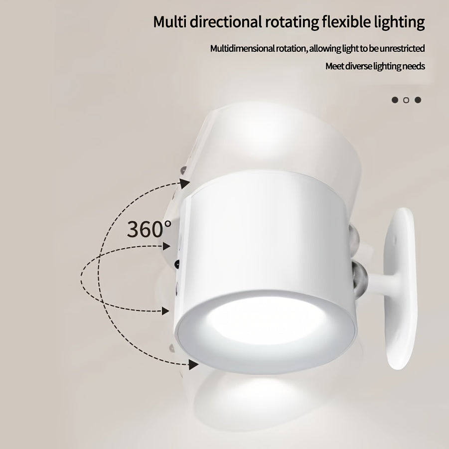 Dimmable LED wall lamps with touch control, reading lamp with bi-directional lighting, 3 brightness levels & 3 color modes, rechargeable battery, wireless design for multiple rooms.